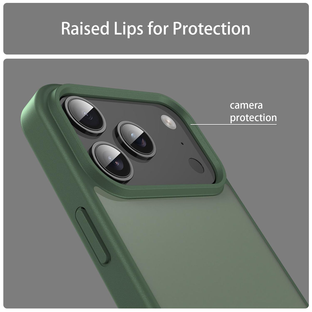 Compatible with iPhone 18 Pro Fanying Series PC Dual-Layer TPU Translucent Frosted Phone Case - Olive Green