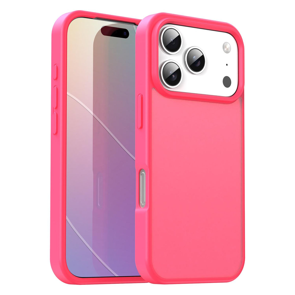 Compatible with iPhone 18 Pro Fanying Series PC Dual-Layer TPU Translucent Frosted Phone Case - Rose Red
