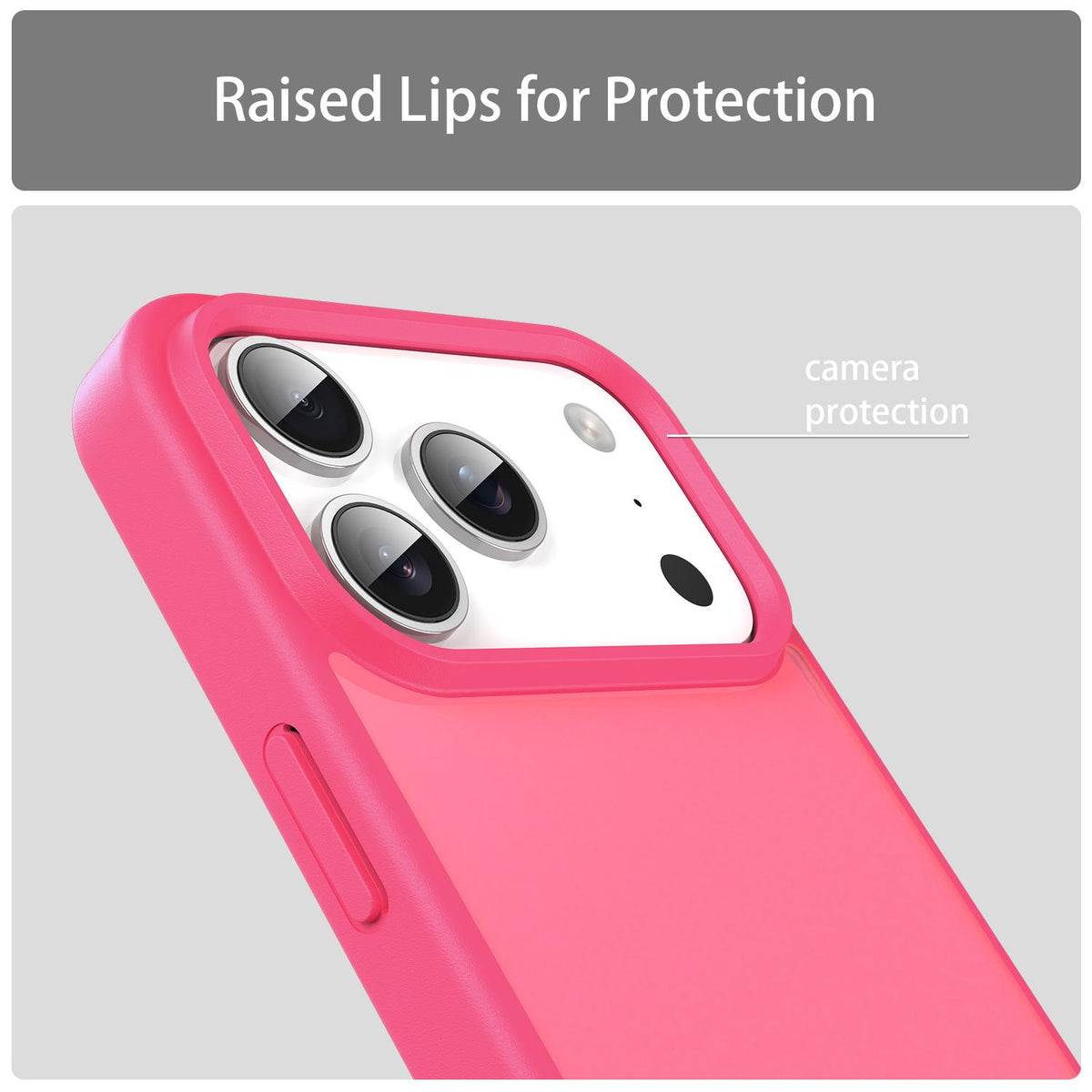 Compatible with iPhone 18 Pro Fanying Series PC Dual-Layer TPU Translucent Frosted Phone Case - Rose Red