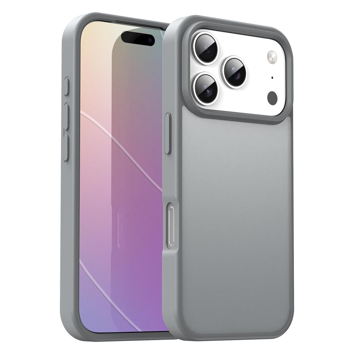 Compatible with iPhone 18 Pro Fanying Series PC Dual-Layer TPU Translucent Frosted Phone Case - Silver Grey