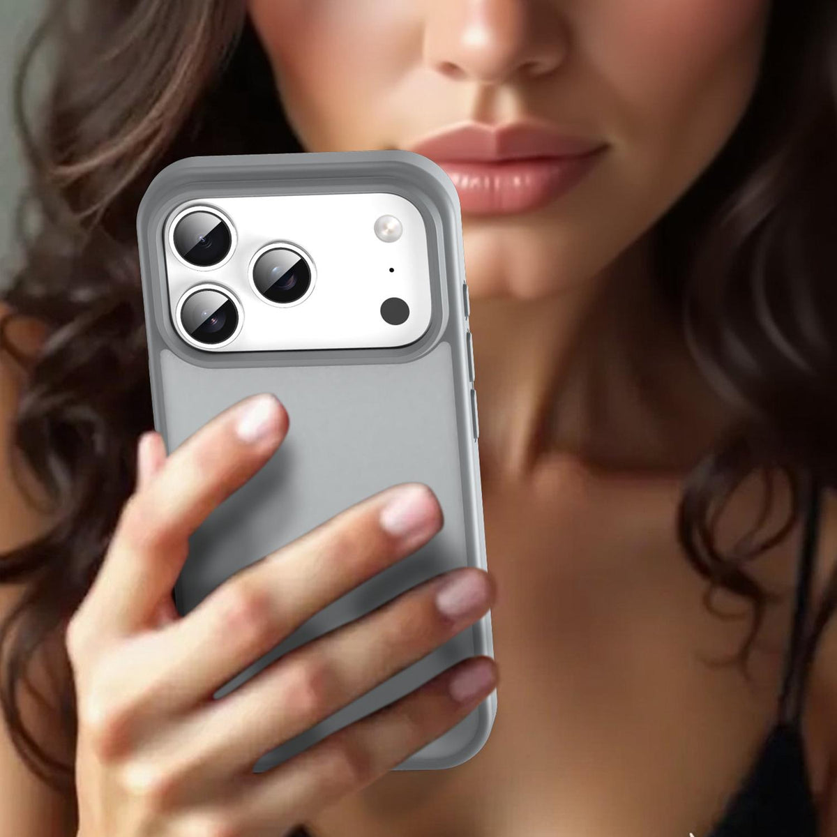 Compatible with iPhone 18 Pro Fanying Series PC Dual-Layer TPU Translucent Frosted Phone Case - Silver Grey