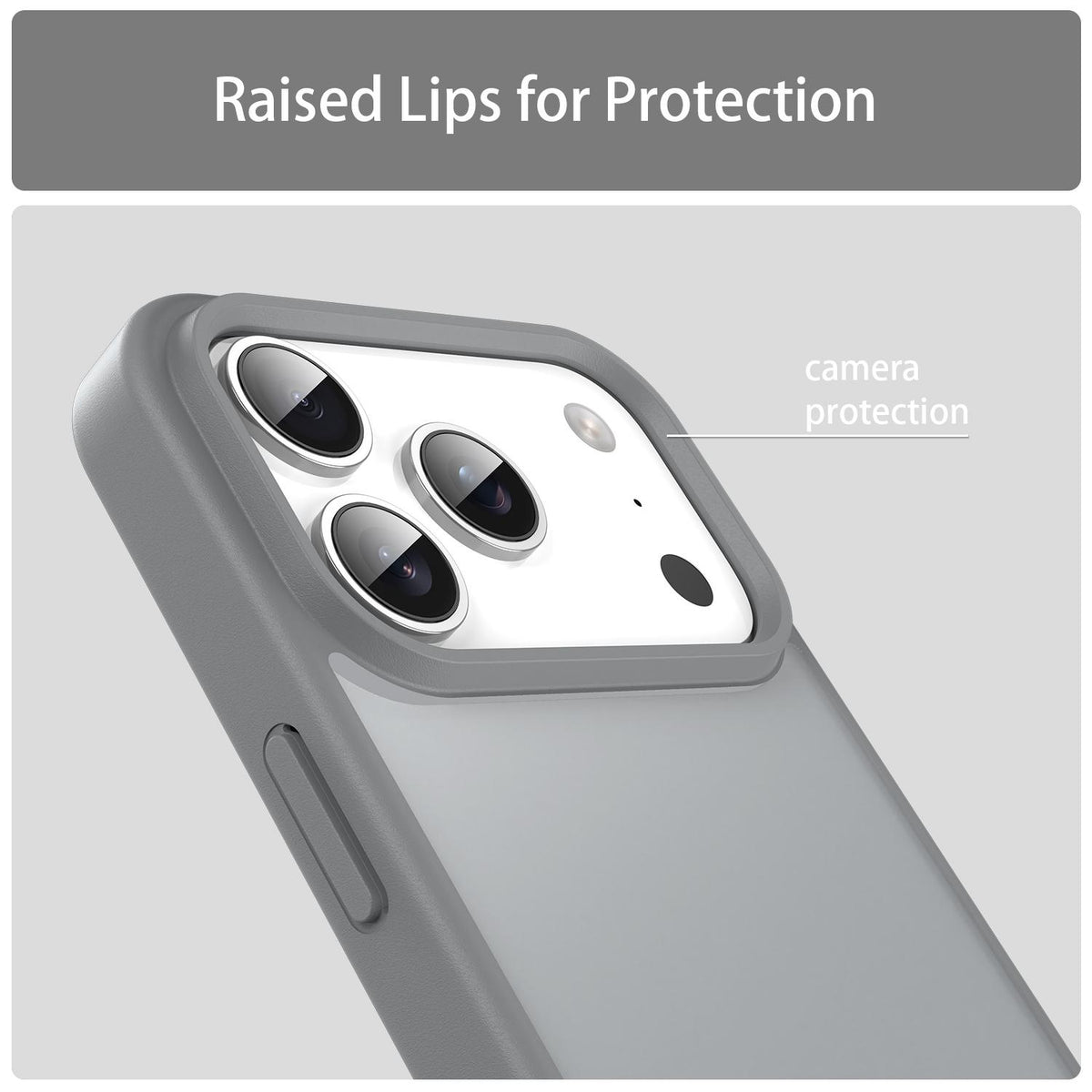 Compatible with iPhone 18 Pro Fanying Series PC Dual-Layer TPU Translucent Frosted Phone Case - Silver Grey
