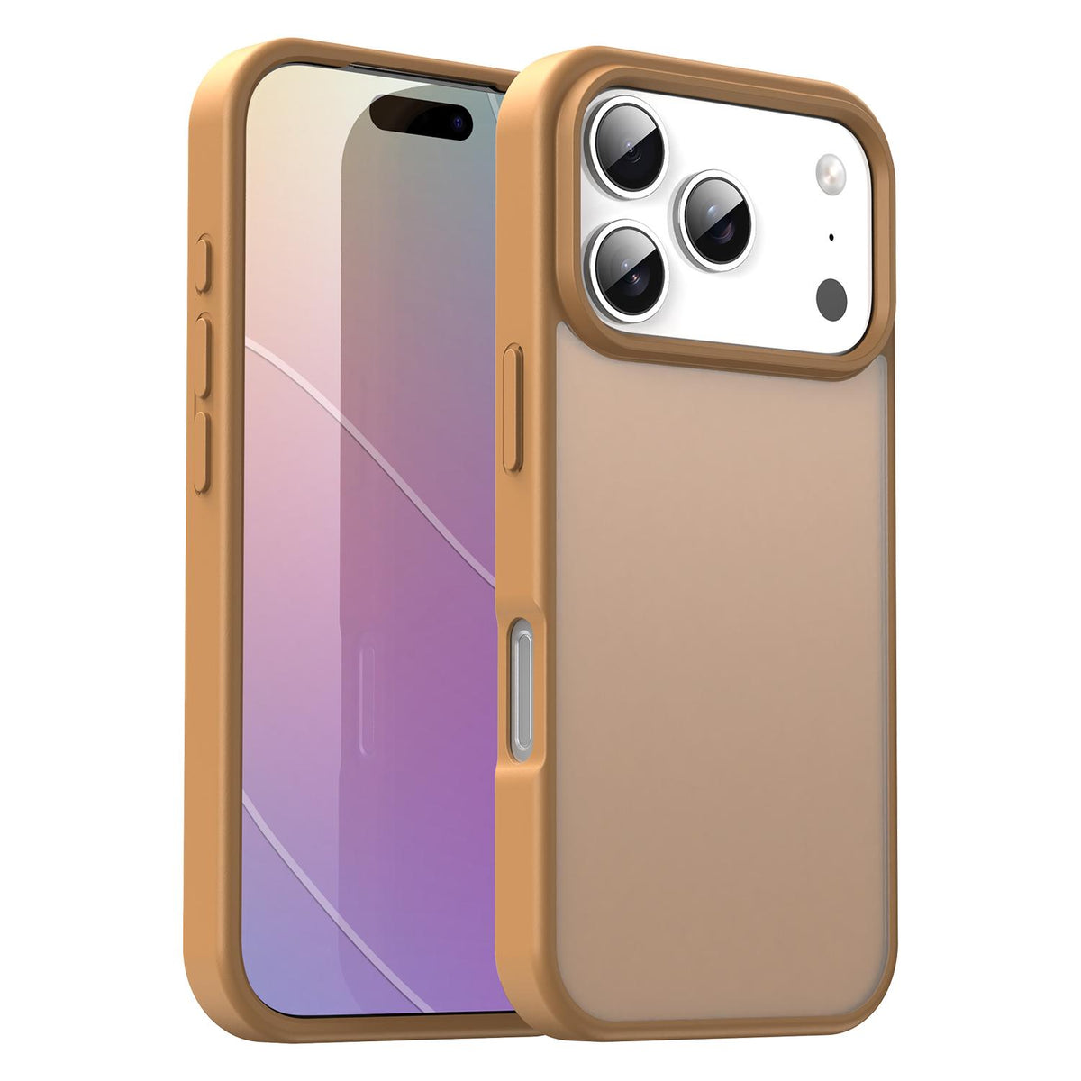 Compatible with iPhone 18 Pro Fanying Series PC Dual-Layer TPU Translucent Frosted Phone Case - Desert Gold