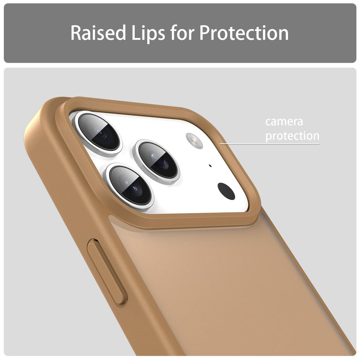 Compatible with iPhone 18 Pro Fanying Series PC Dual-Layer TPU Translucent Frosted Phone Case - Desert Gold