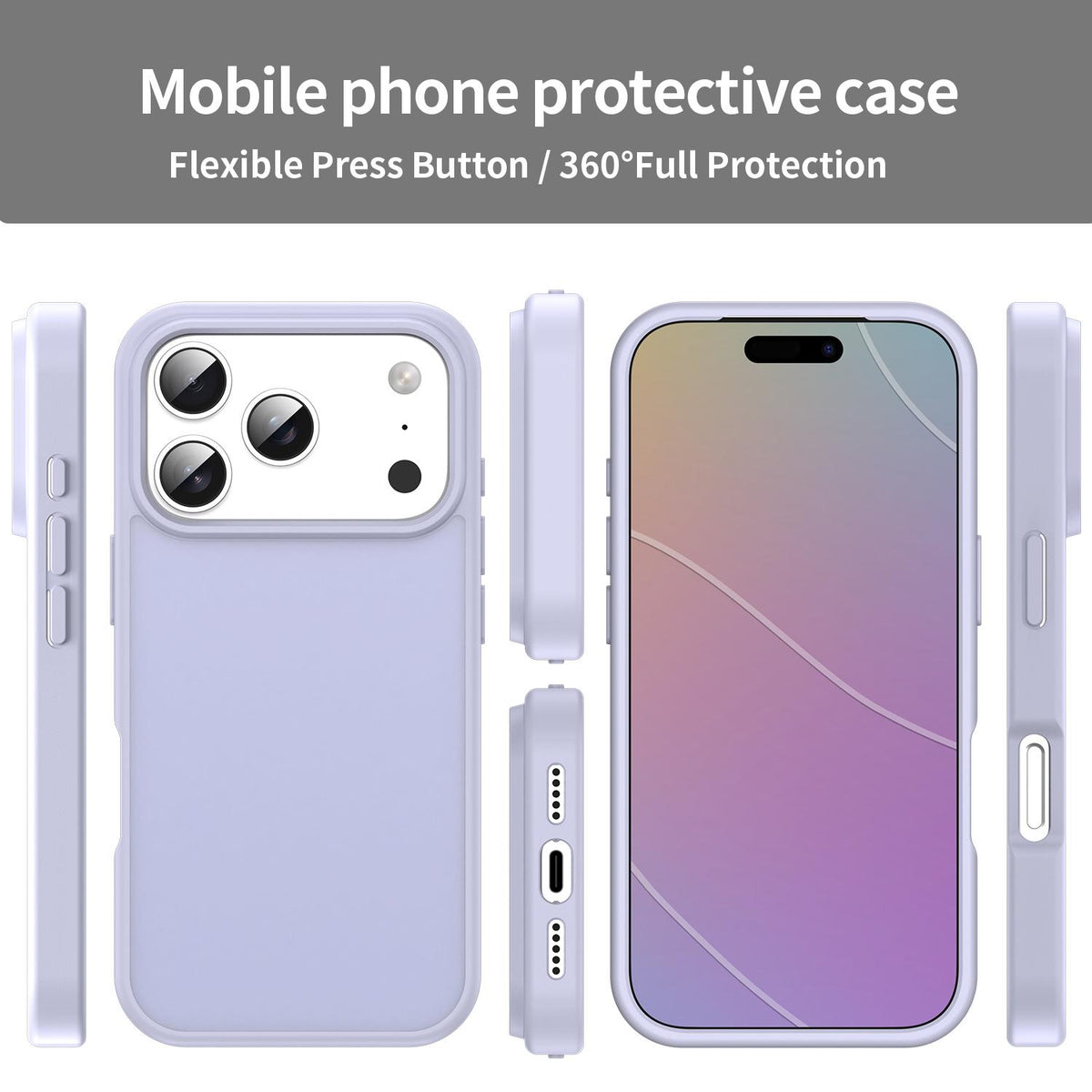 Compatible with iPhone 18 Pro Fanying Series PC Dual-Layer TPU Translucent Frosted Phone Case - Lavender