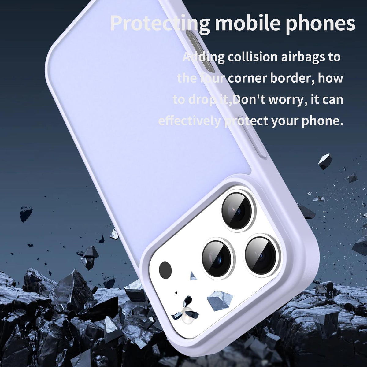 Compatible with iPhone 18 Pro Fanying Series PC Dual-Layer TPU Translucent Frosted Phone Case - Lavender