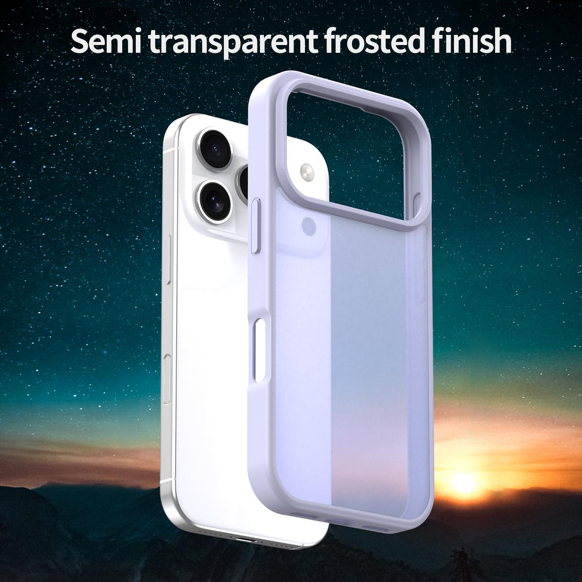 Compatible with iPhone 18 Pro Fanying Series PC Dual-Layer TPU Translucent Frosted Phone Case - Lavender