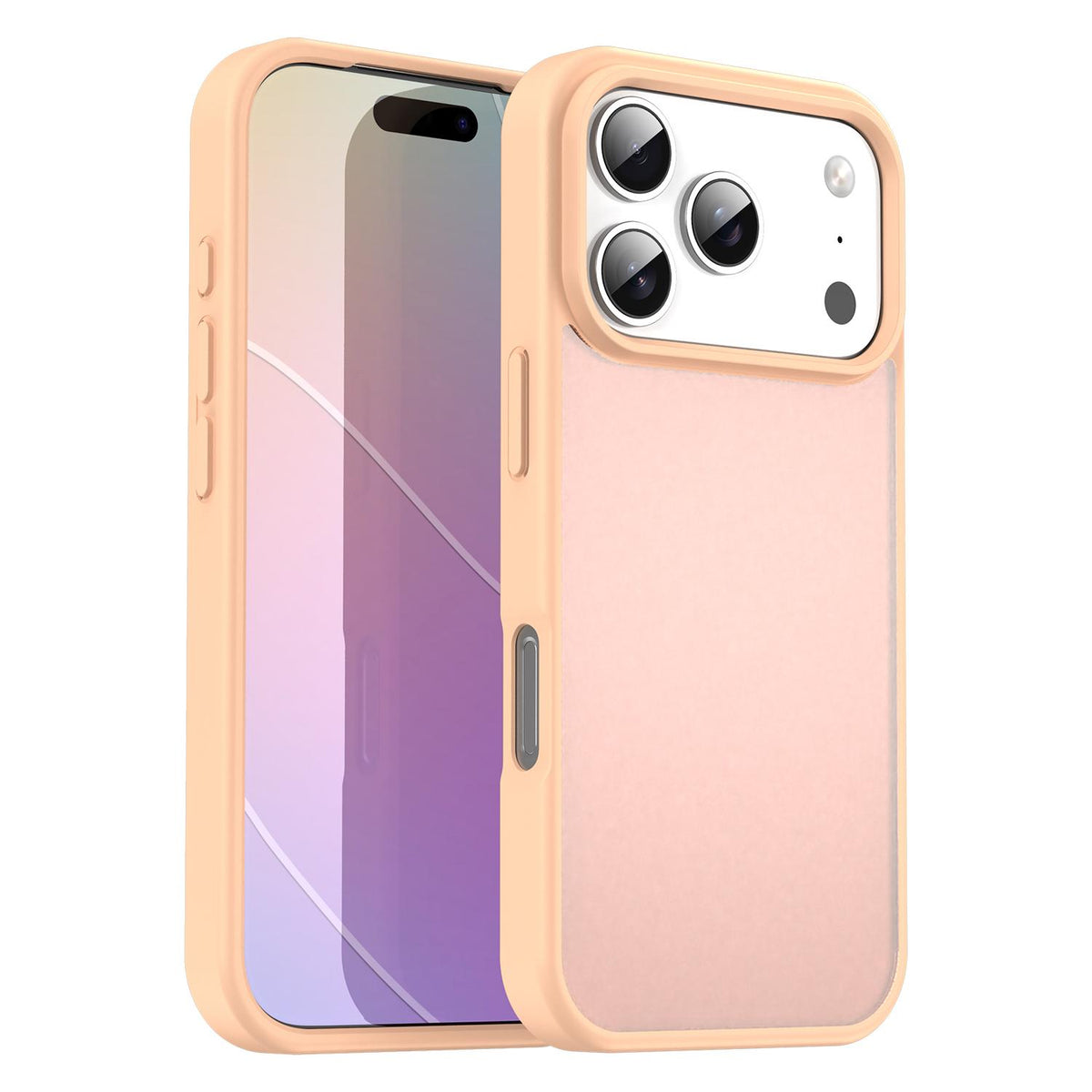 Compatible with iPhone 18 Pro Fanying Series PC Dual-Layer TPU Translucent Frosted Phone Case - Rouge Powder