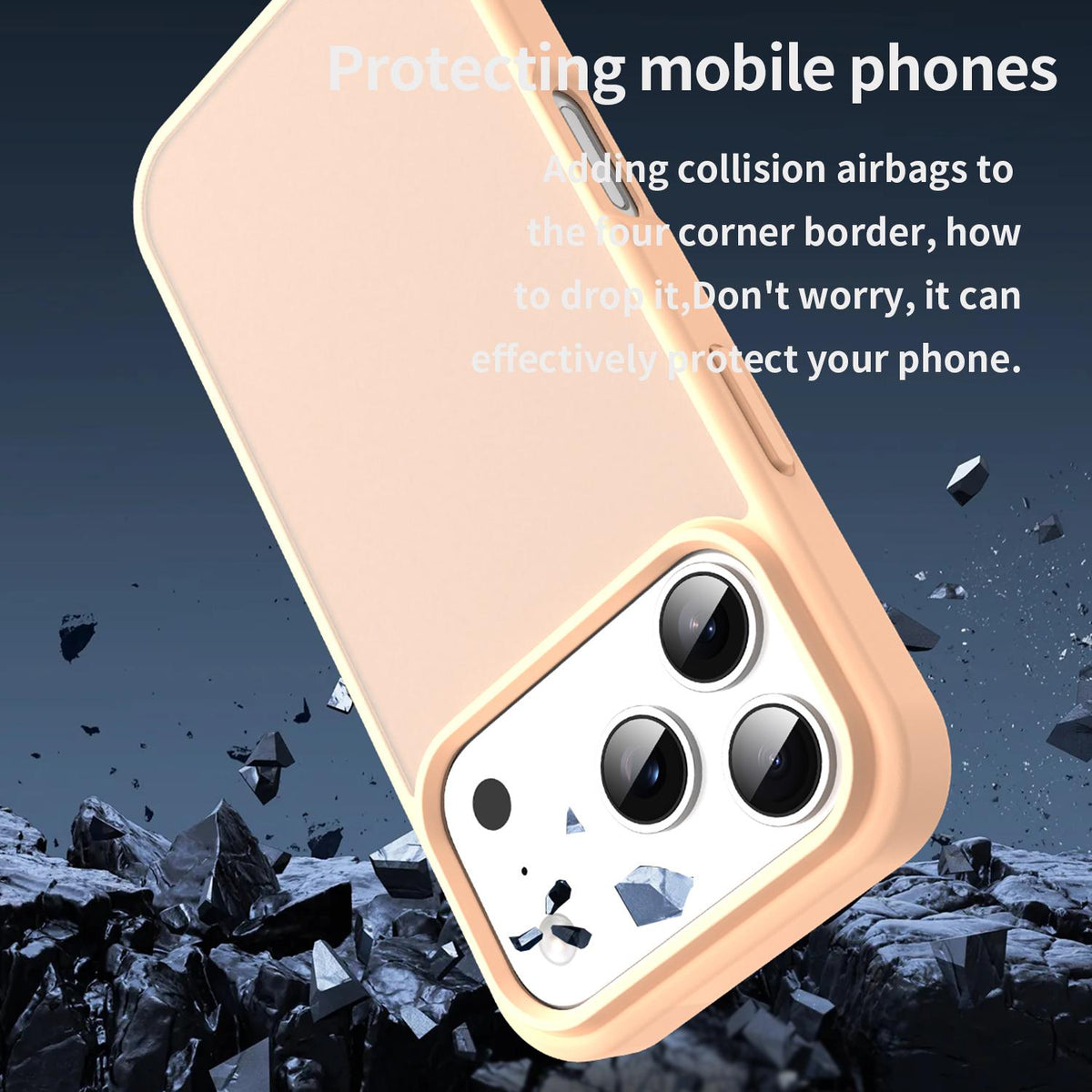Compatible with iPhone 18 Pro Fanying Series PC Dual-Layer TPU Translucent Frosted Phone Case - Rouge Powder