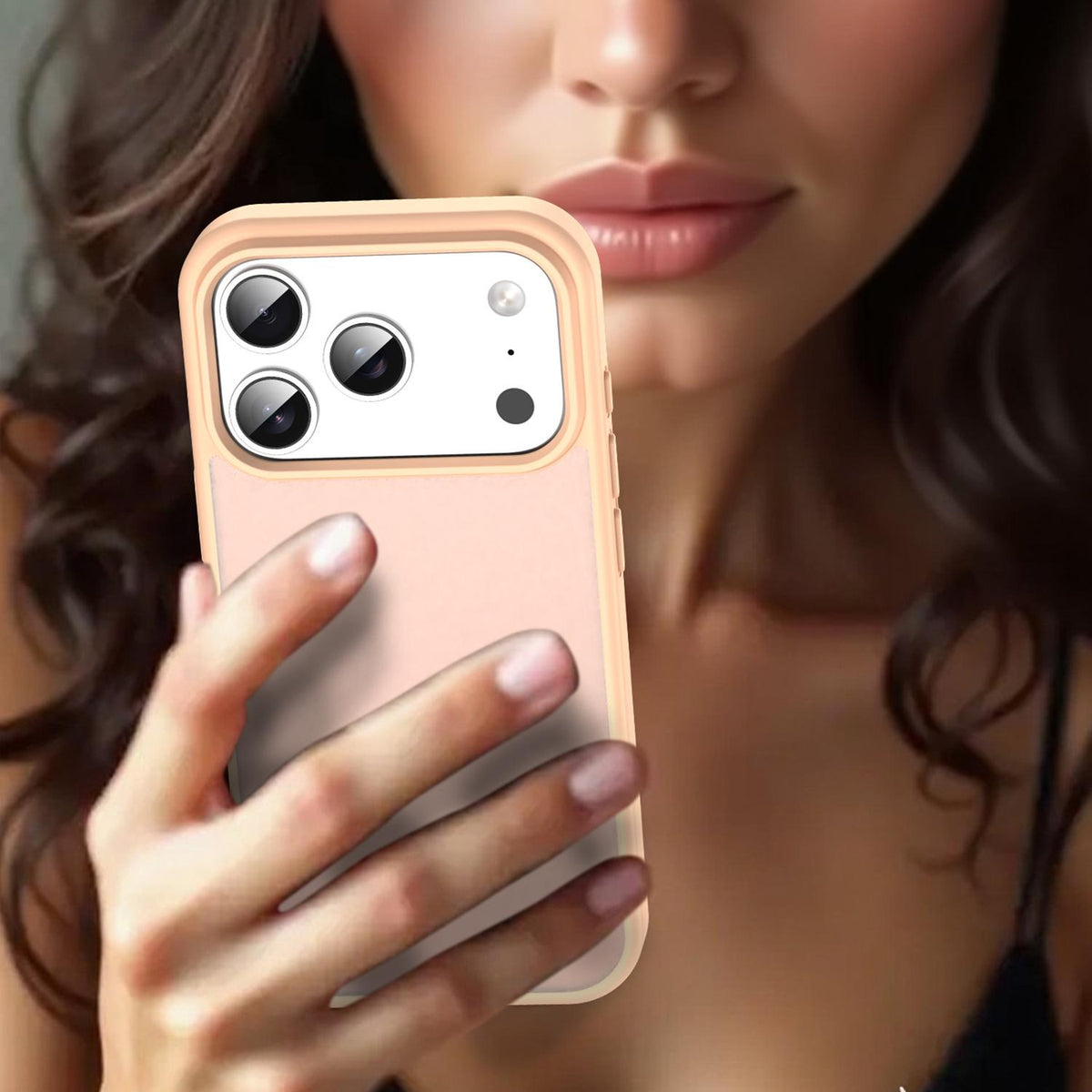 Compatible with iPhone 18 Pro Fanying Series PC Dual-Layer TPU Translucent Frosted Phone Case - Rouge Powder