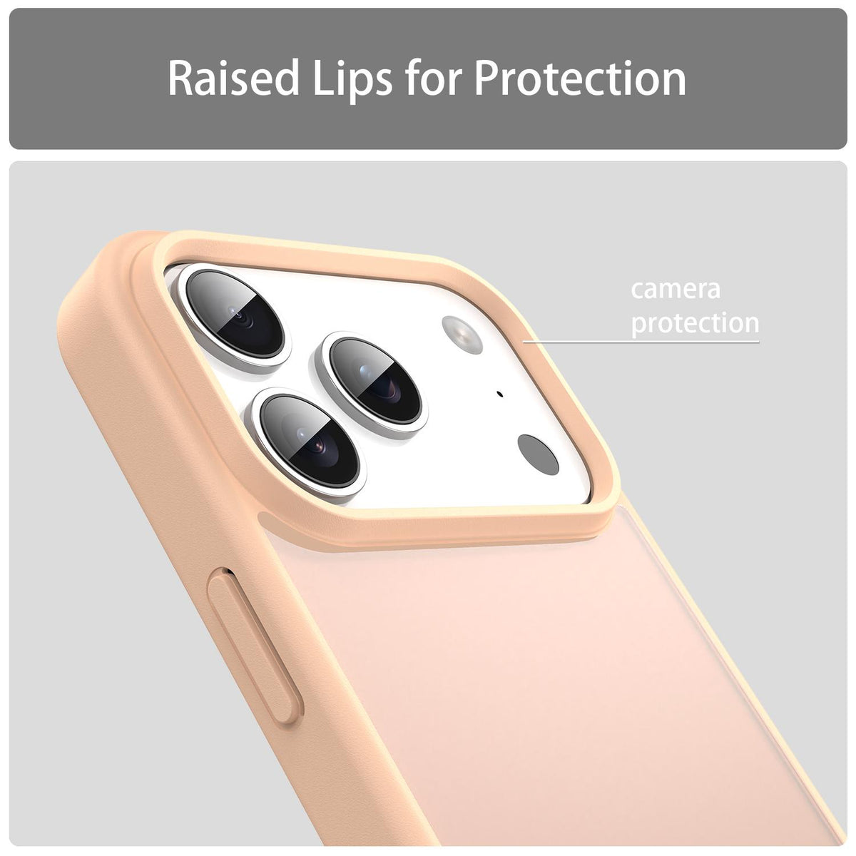 Compatible with iPhone 18 Pro Fanying Series PC Dual-Layer TPU Translucent Frosted Phone Case - Rouge Powder