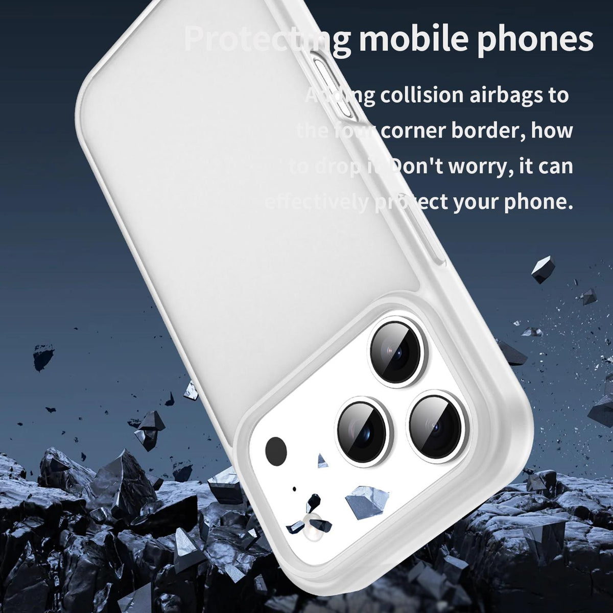 Compatible with iPhone 18 Pro Fanying Series PC Dual-Layer TPU Translucent Frosted Phone Case - Matte White