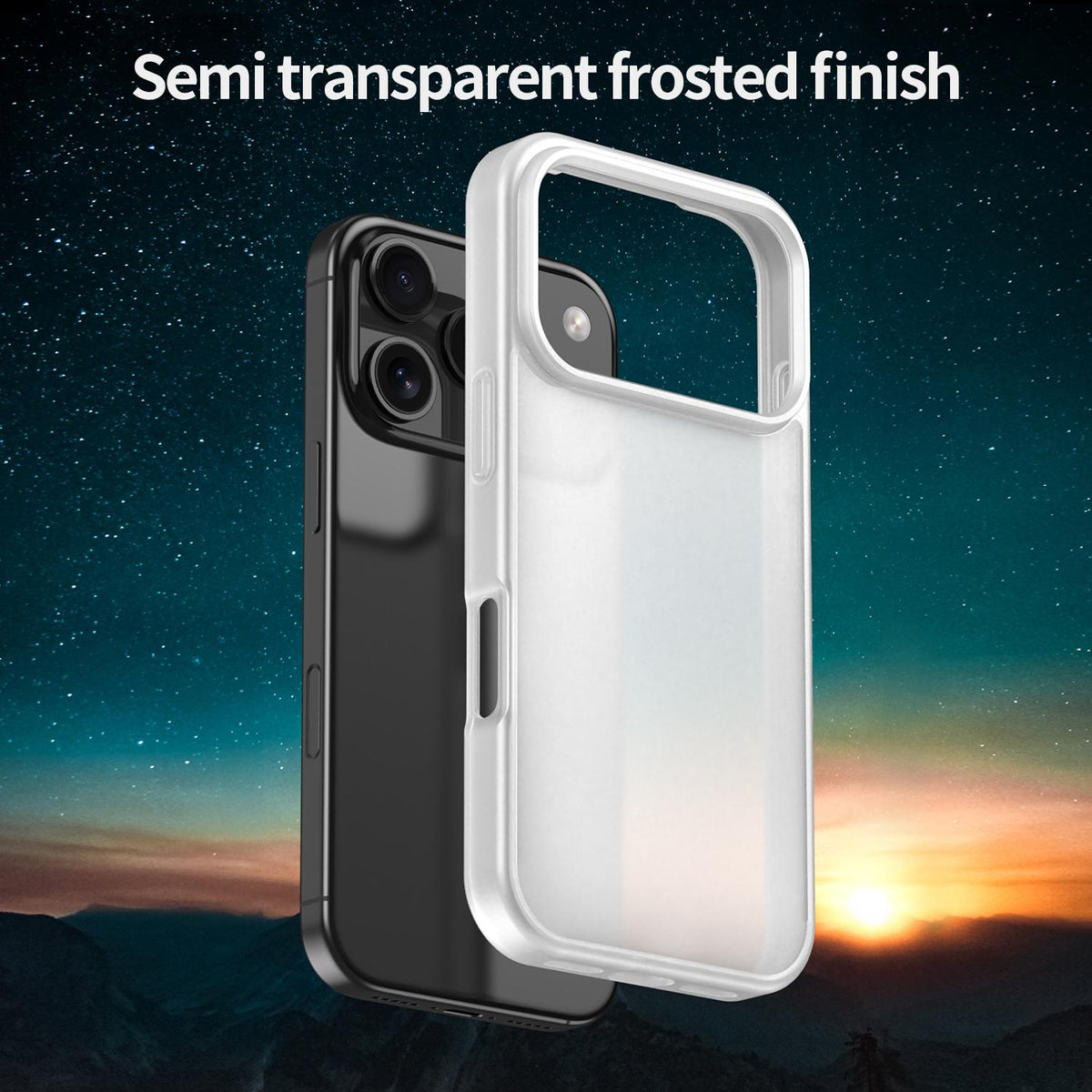 Compatible with iPhone 18 Pro Fanying Series PC Dual-Layer TPU Translucent Frosted Phone Case - Matte White