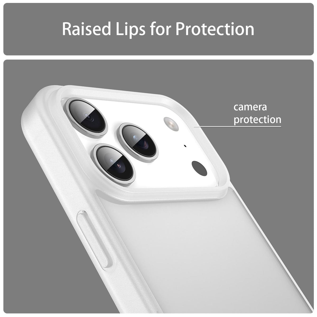 Compatible with iPhone 18 Pro Fanying Series PC Dual-Layer TPU Translucent Frosted Phone Case - Matte White