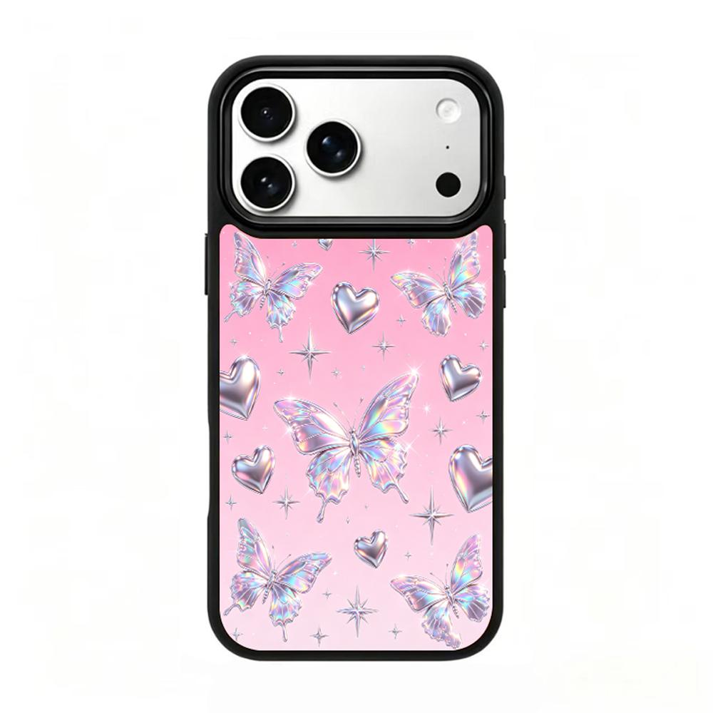 Compatible with iPhone 18 Pro Max & 17 Pro Max Colorful Painting PC Silicone Magnetic Phone Case - Foundation Star Butterfly