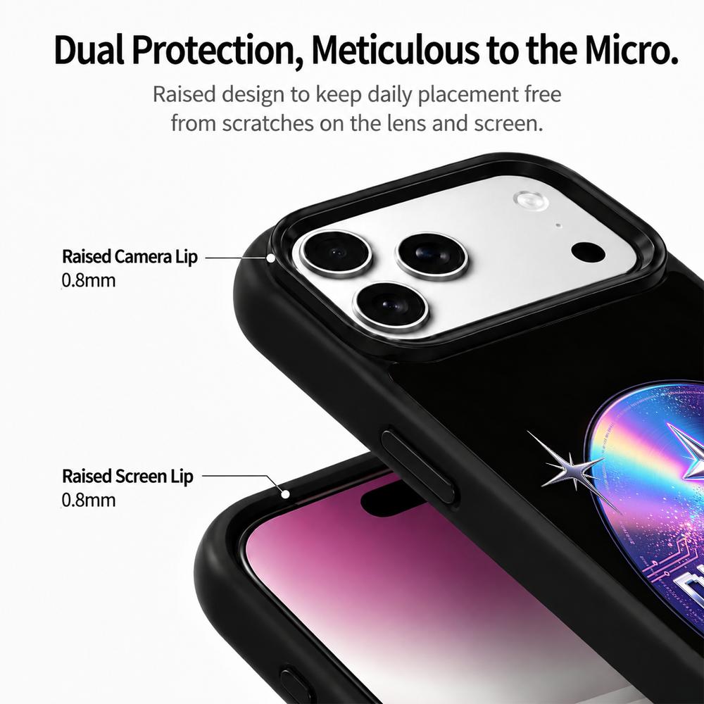 Compatible with iPhone 18 Pro Max & 17 Pro Max Colorful Painting PC Silicone Magnetic Phone Case - DigitalDream Laser CD