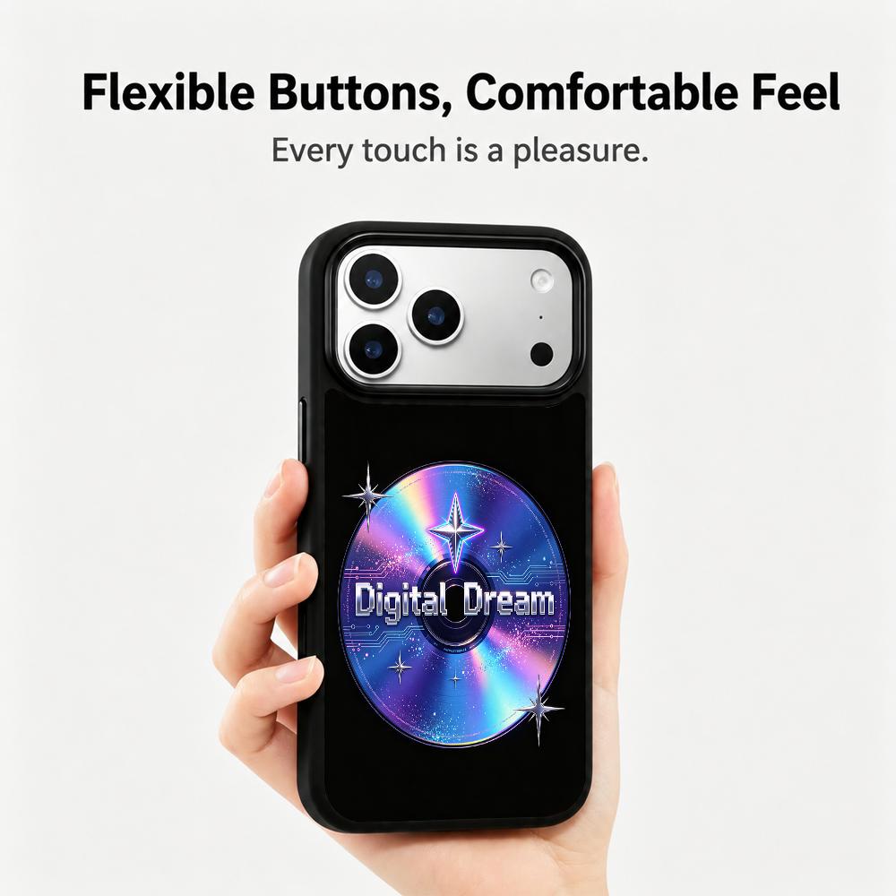 Compatible with iPhone 18 Pro & 17 Pro Colorful Painting PC Silicone Magnetic Phone Case - DigitalDream Laser CD
