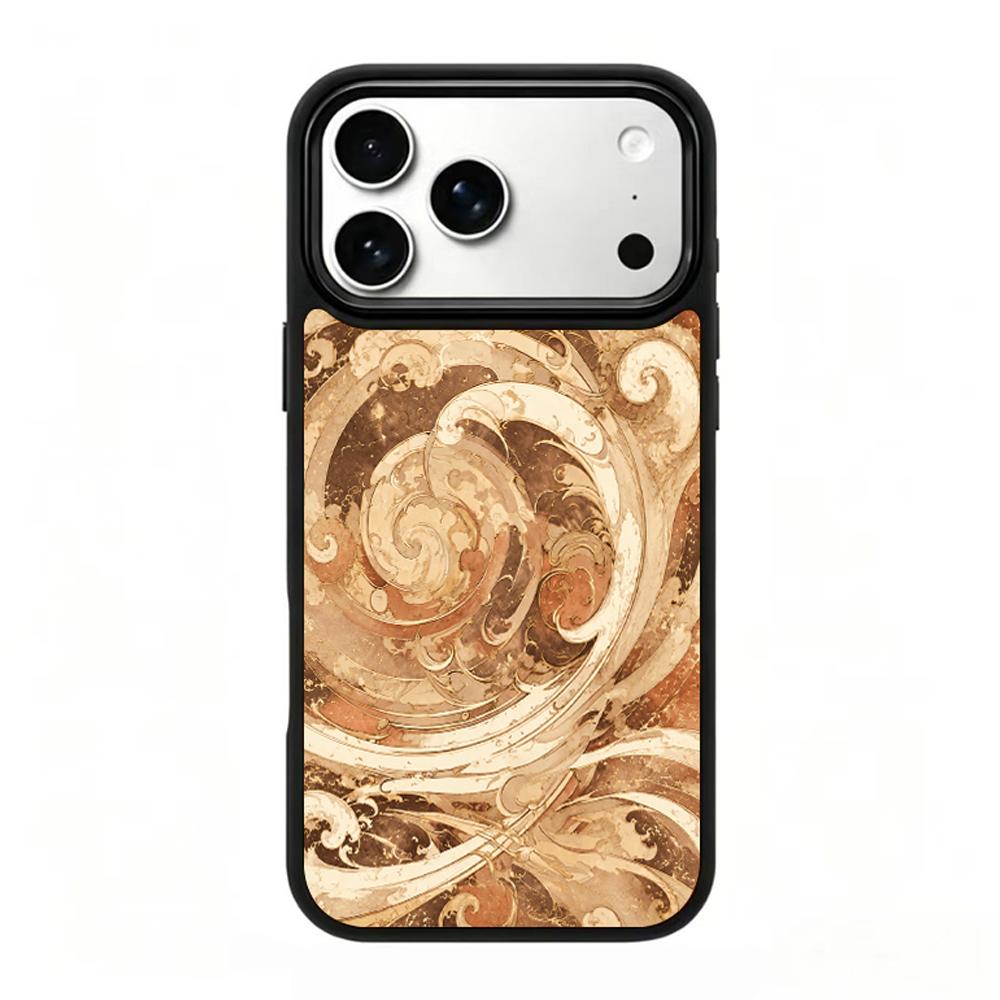 Compatible with iPhone 18 Pro Max & 17 Pro Max Earth Series PC Silicone Magnetic Phone Case - Earth Wave Pattern