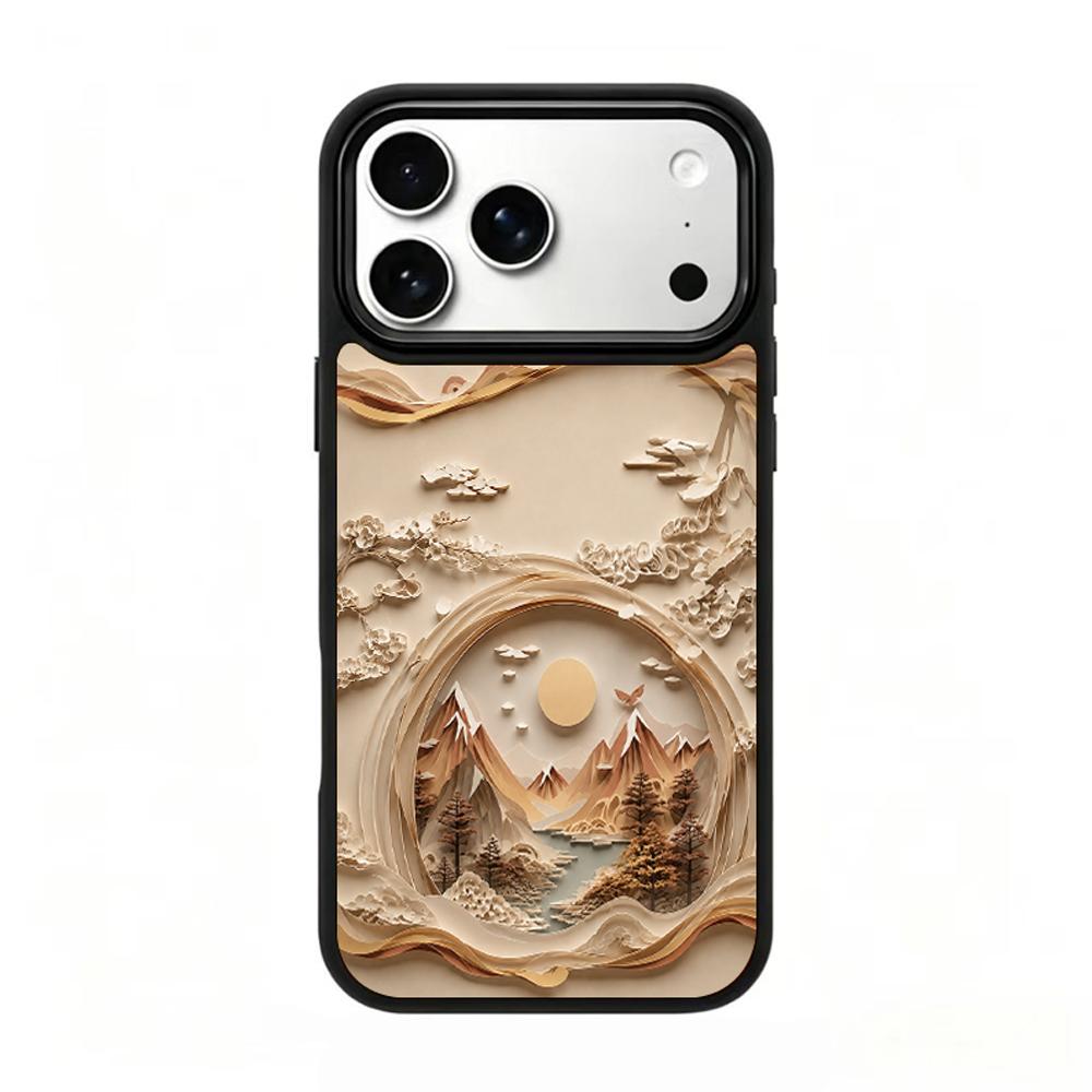 Compatible with iPhone 18 Pro Max & 17 Pro Max Earth Series PC Silicone Magnetic Phone Case - Earthy Mountain Realm