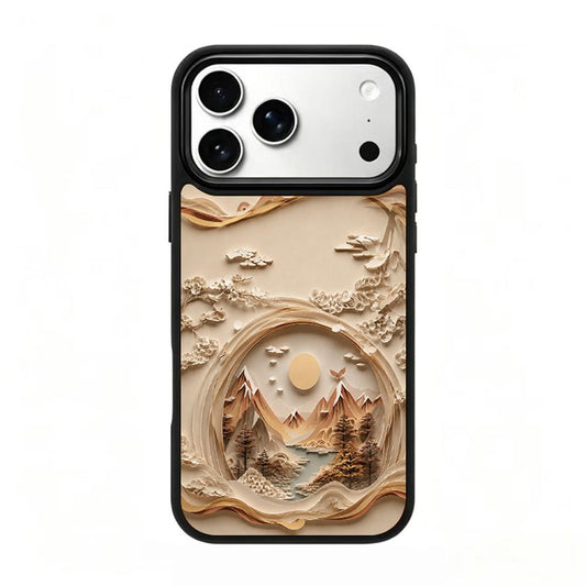 Compatible with iPhone 18 Pro Max & 17 Pro Max Earth Series PC Silicone Magnetic Phone Case - Earthy Mountain Realm