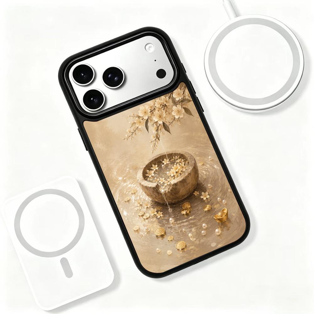 Compatible with iPhone 18 Pro Max & 17 Pro Max Earth Series PC Silicone Magnetic Phone Case - Earthy Treasure Hoard