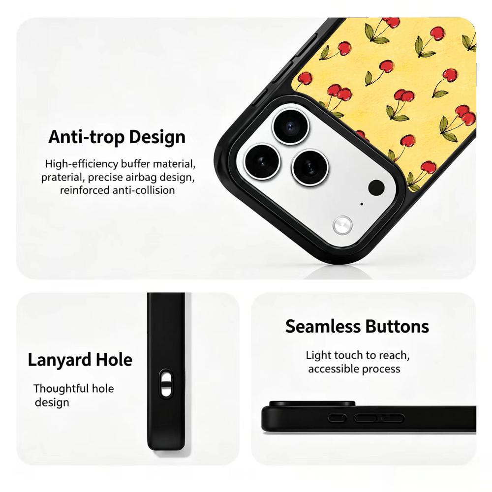 Compatible with iPhone 18 Pro Max & 17 Pro Max Earth Series PC Silicone Magnetic Phone Case - Earth Cherry Blossom
