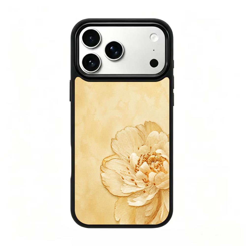 Compatible with iPhone 18 Pro Max & 17 Pro Max Earth Series PC Silicone Magnetic Phone Case - Earthy Peony