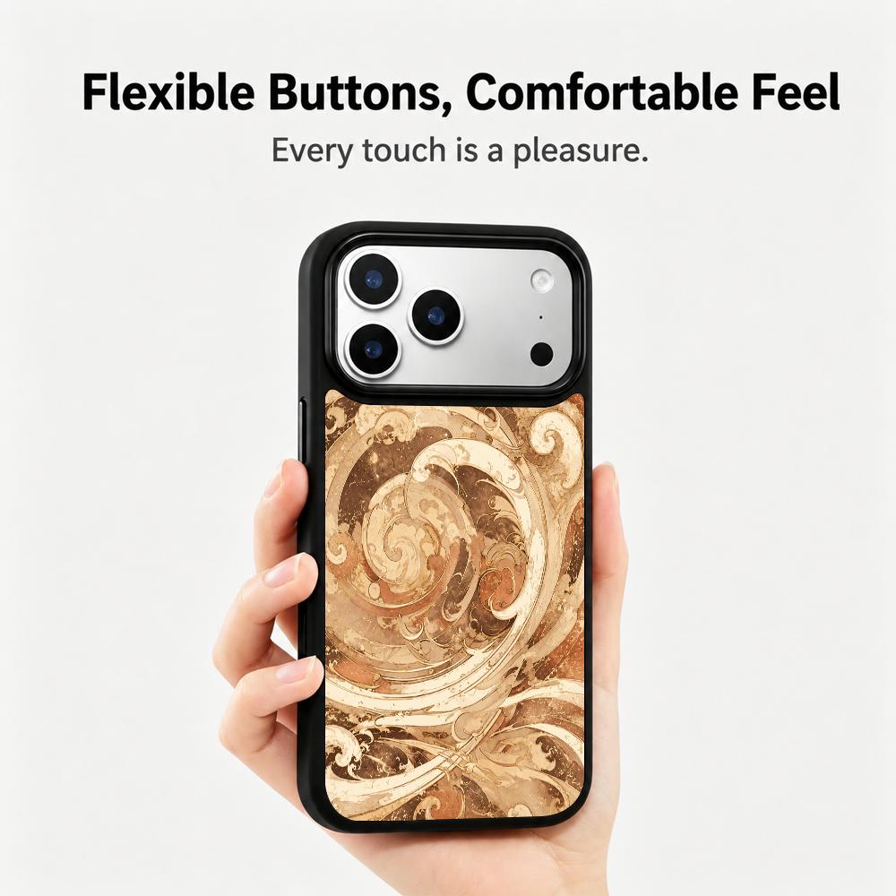Compatible with iPhone 18 Pro & 17 Pro Earth Series PC Silicone Magnetic Phone Case - Earth Wave Pattern