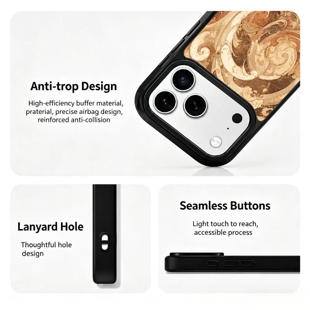 Compatible with iPhone 18 Pro & 17 Pro Earth Series PC Silicone Magnetic Phone Case - Earth Wave Pattern