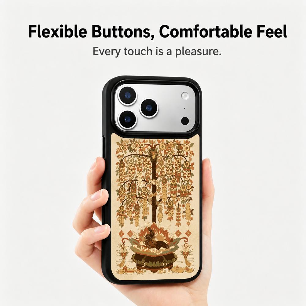 Compatible with iPhone 18 Pro & 17 Pro Earth Series PC Silicone Magnetic Phone Case - Earthy Money Tree