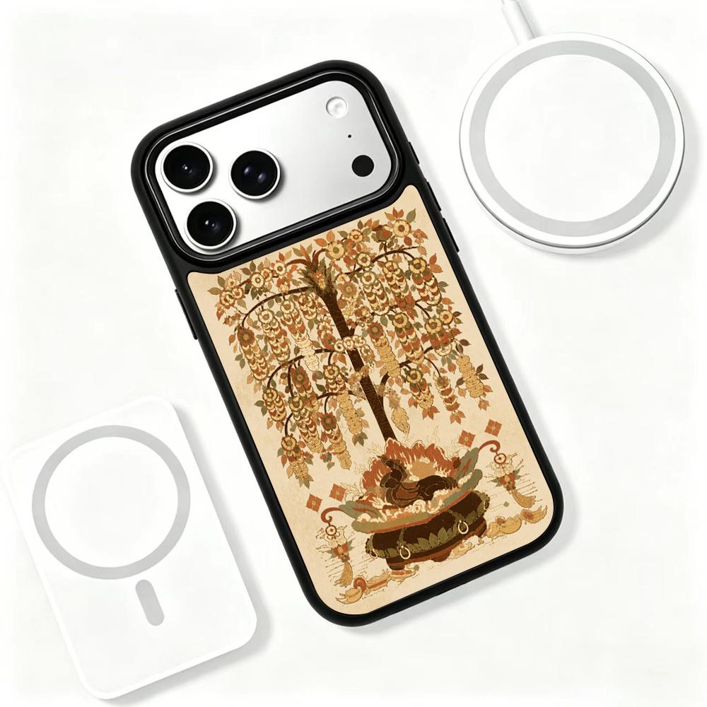 Compatible with iPhone 18 Pro & 17 Pro Earth Series PC Silicone Magnetic Phone Case - Earthy Money Tree