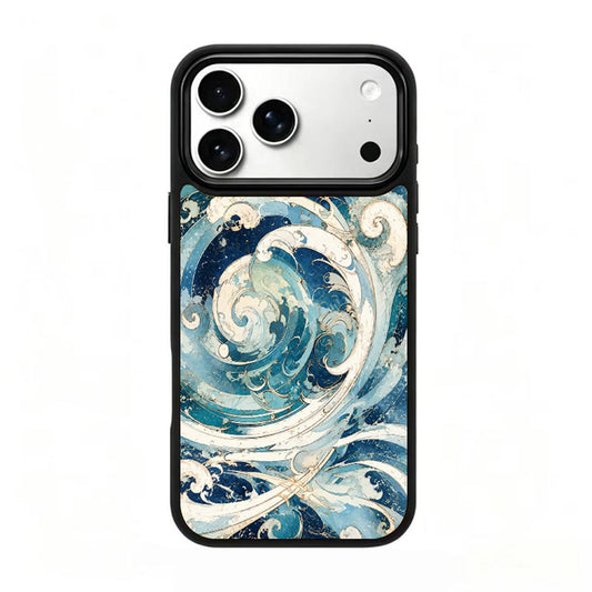 Compatible with iPhone 18 Pro Max & 17 Pro Max Water Series PC Silicone Magnetic Phone Case - Water Ripples