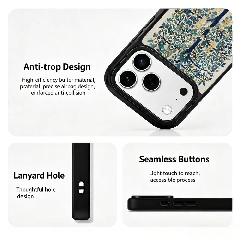 Compatible with iPhone 18 Pro Max & 17 Pro Max Water Series PC Silicone Magnetic Phone Case - Water Wealth Tree
