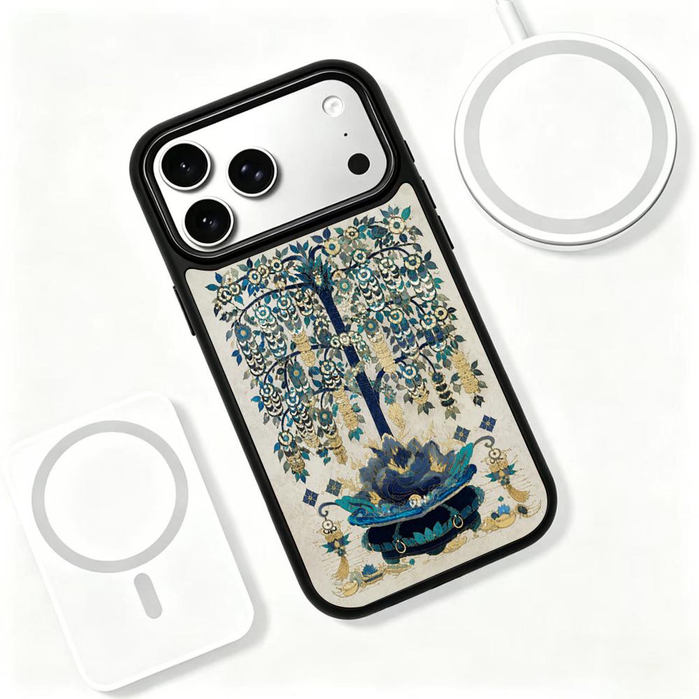 Compatible with iPhone 18 Pro Max & 17 Pro Max Water Series PC Silicone Magnetic Phone Case - Water Wealth Tree