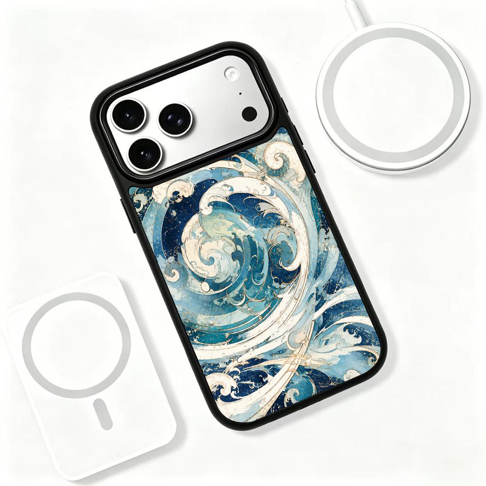 Compatible with iPhone 18 Pro & 17 Pro Water Series PC Silicone Magnetic Phone Case - Water Ripples