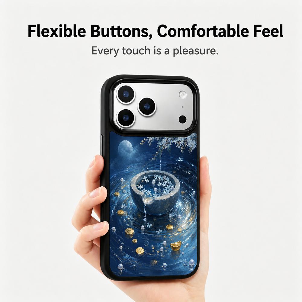 Compatible with iPhone 18 Pro & 17 Pro Water Series PC Silicone Magnetic Phone Case - Water Treasure