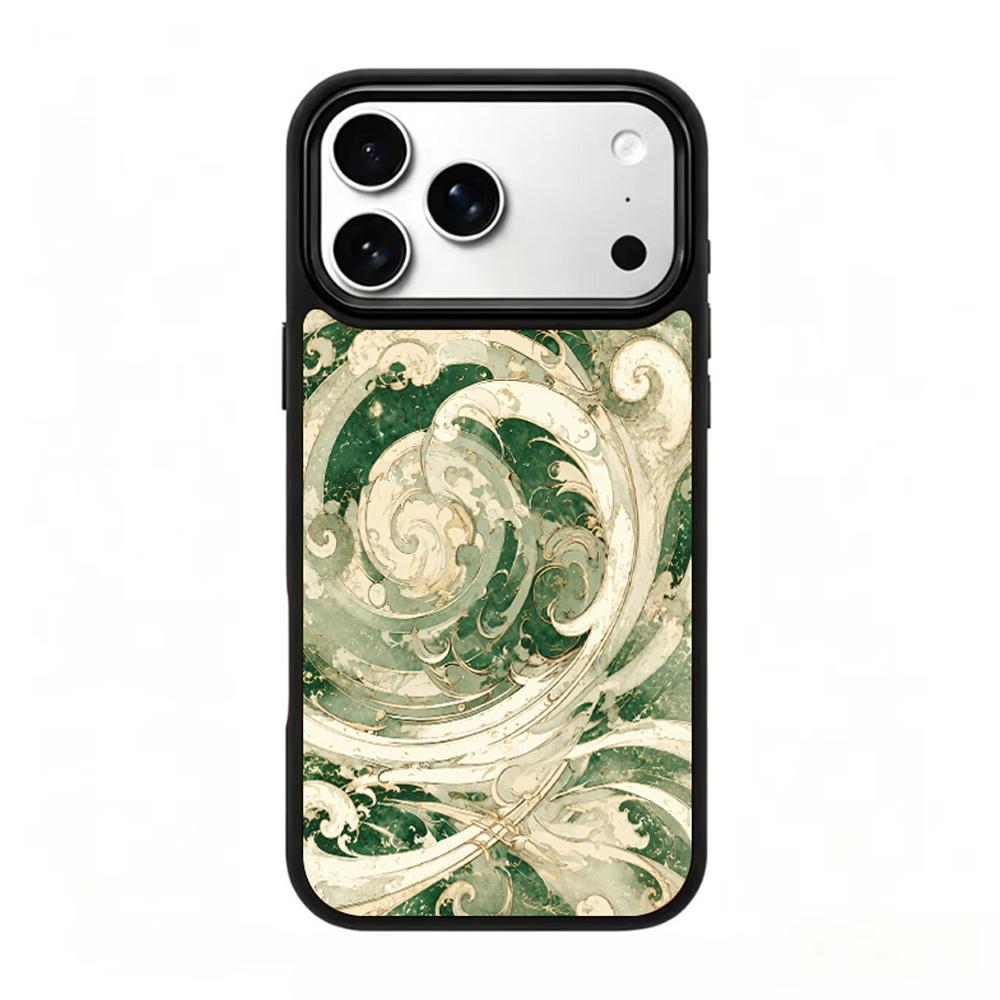 Compatible with iPhone 18 Pro Max & 17 Pro Max Wood Series PC Silicone Magnetic Phone Case - Wood Wave Pattern