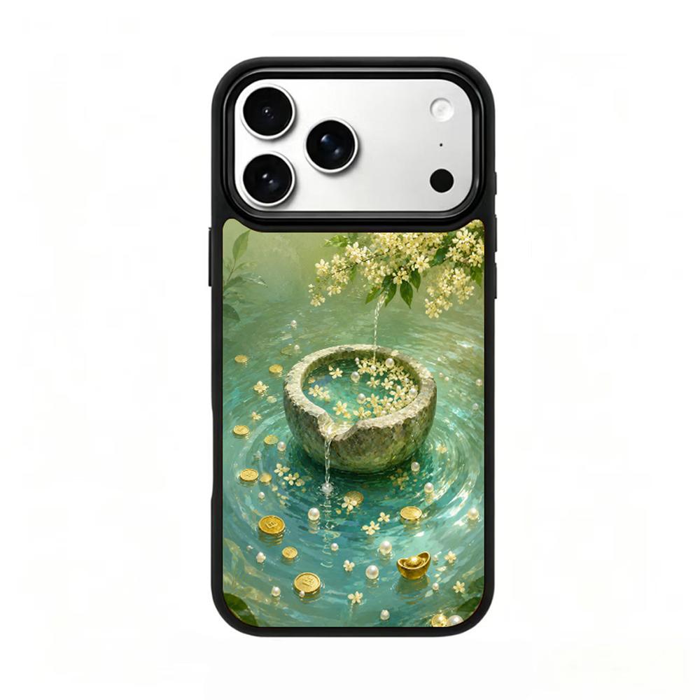 Compatible with iPhone 18 Pro Max & 17 Pro Max Wood Series PC Silicone Magnetic Phone Case - Timber Treasure Hoard