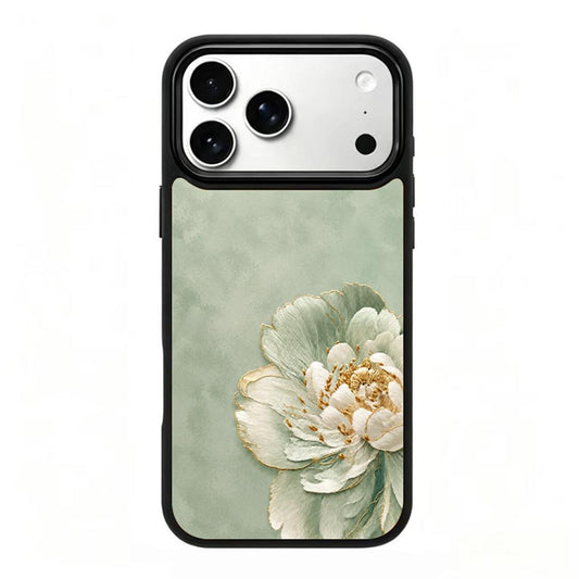 Compatible with iPhone 18 Pro Max & 17 Pro Max Wood Series PC Silicone Magnetic Phone Case - Wood Peony