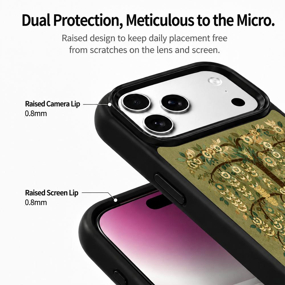 Compatible with iPhone 18 Pro Max & 17 Pro Max Wood Series PC Silicone Magnetic Phone Case - Timber Money Tree
