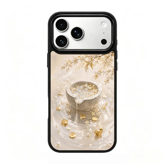 Compatible with iPhone 18 Pro Max & 17 Pro Max Gold Series PC Silicone Magnetic Phone Case - Golden Treasure Hoard