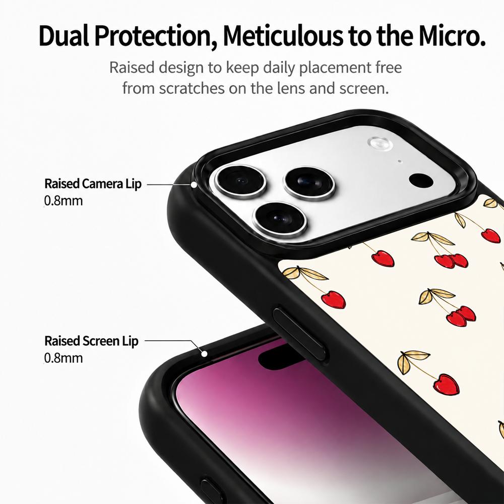 Compatible with iPhone 18 Pro Max & 17 Pro Max Gold Series PC Silicone Magnetic Phone Case - Golden Cherry Blossom