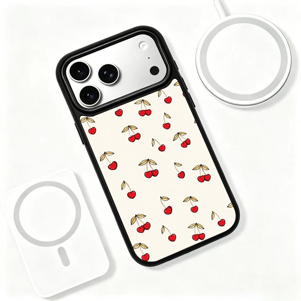 Compatible with iPhone 18 Pro Max & 17 Pro Max Gold Series PC Silicone Magnetic Phone Case - Golden Cherry Blossom