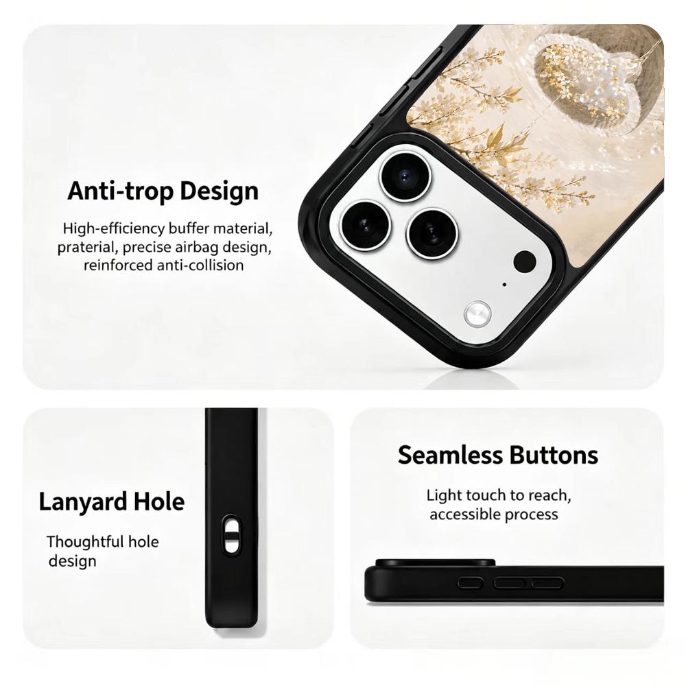 Compatible with iPhone 18 Pro & 17 Pro Gold Series PC Silicone Magnetic Phone Case - Golden Treasure Hoard