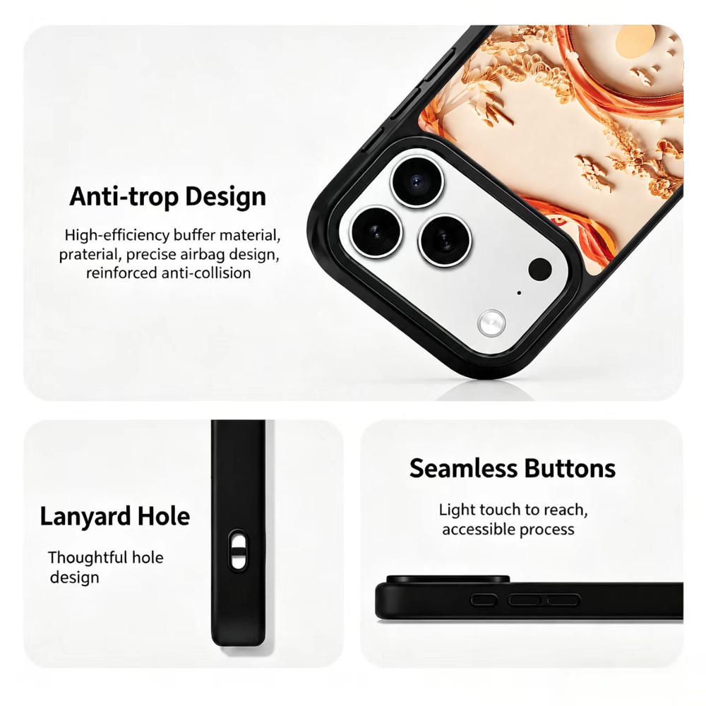 Compatible with iPhone 18 Pro Max & 17 Pro Max Fire Series PC Silicone Magnetic Phone Case - Volcanic Mountain Realm