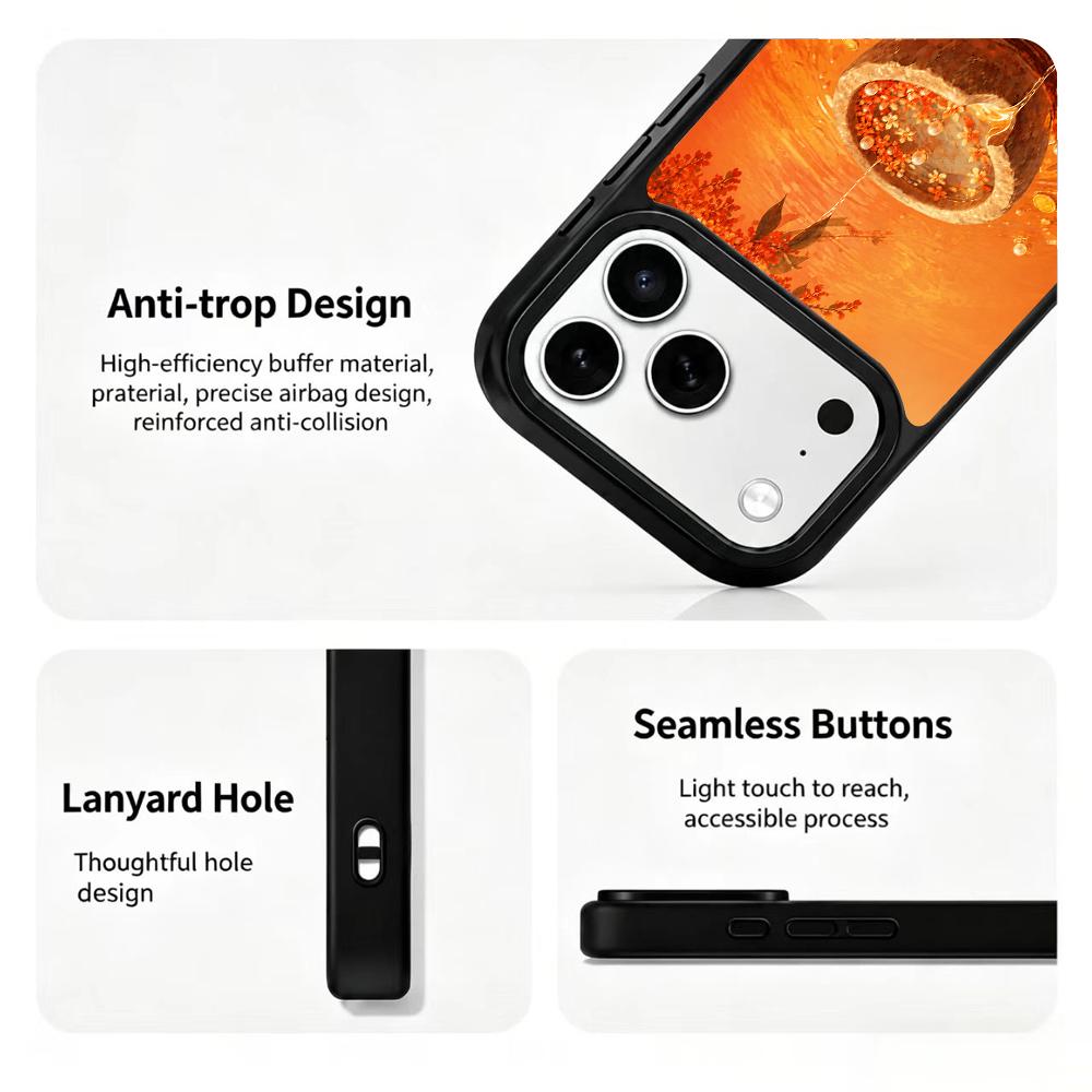 Compatible with iPhone 18 Pro & 17 Pro Fire Series PC Silicone Magnetic Phone Case - Fiery Treasure Hoard