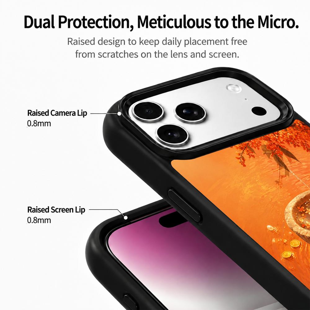 Compatible with iPhone 18 Pro & 17 Pro Fire Series PC Silicone Magnetic Phone Case - Fiery Treasure Hoard