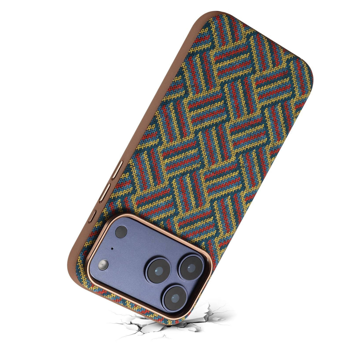 Compatible with iPhone 18 Pro Max Denior Vintage Boho Embroidery Style Magnetic Protective Phone Case - Green