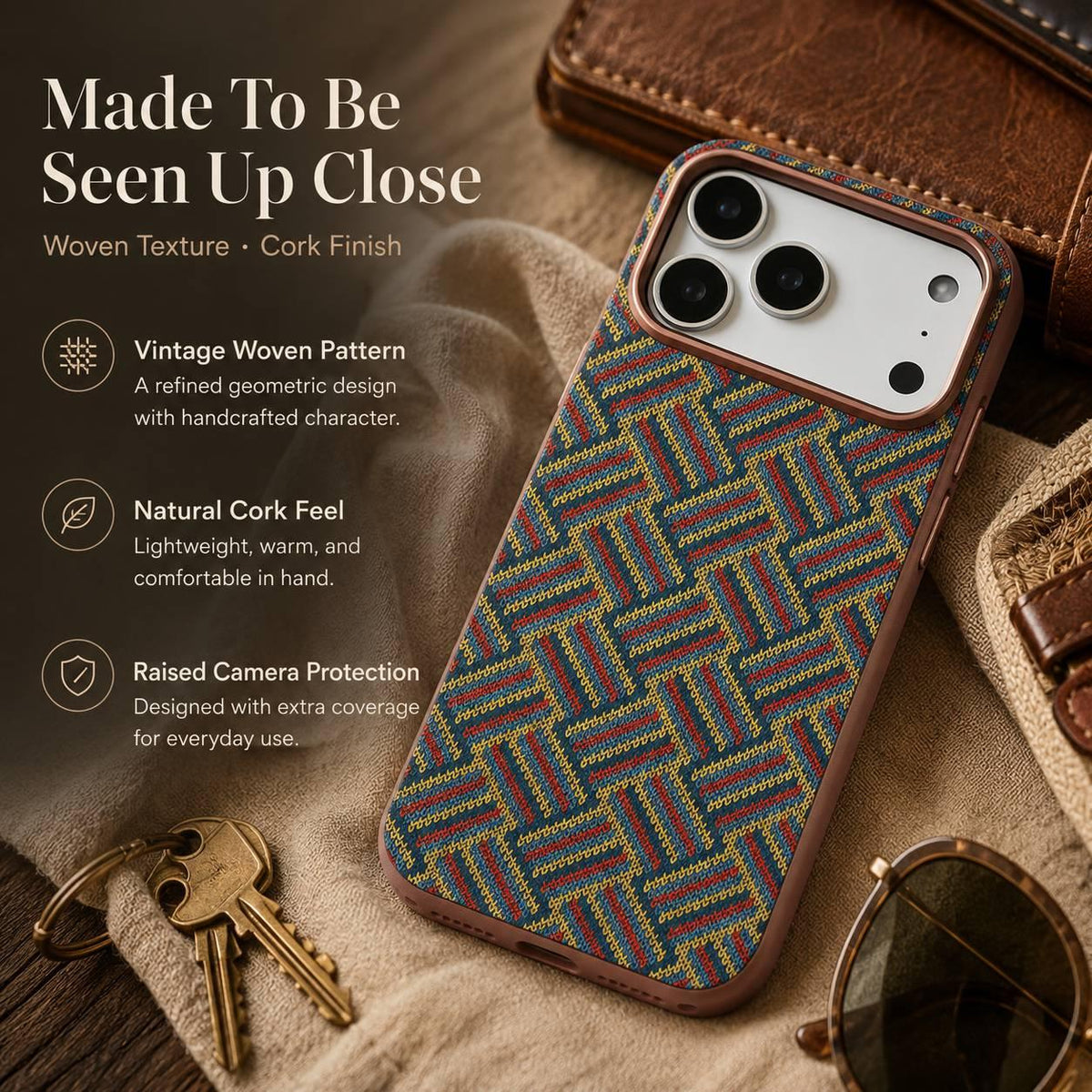 Compatible with iPhone 18 Pro Max Denior Vintage Boho Embroidery Style Magnetic Protective Phone Case - Green