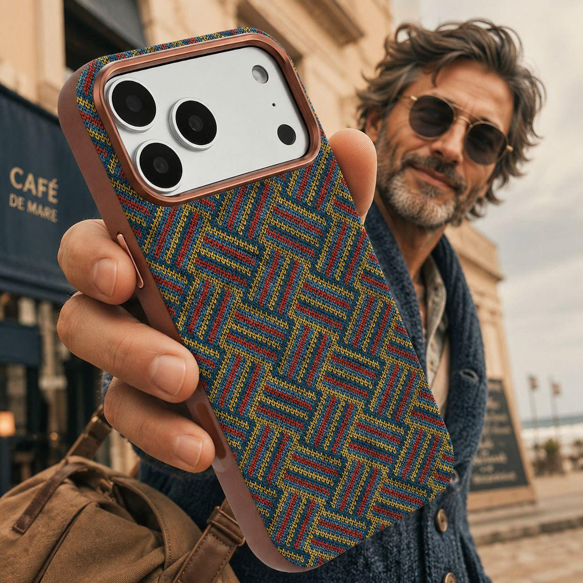 Compatible with iPhone 18 Pro Max Denior Vintage Boho Embroidery Style Magnetic Protective Phone Case - Green